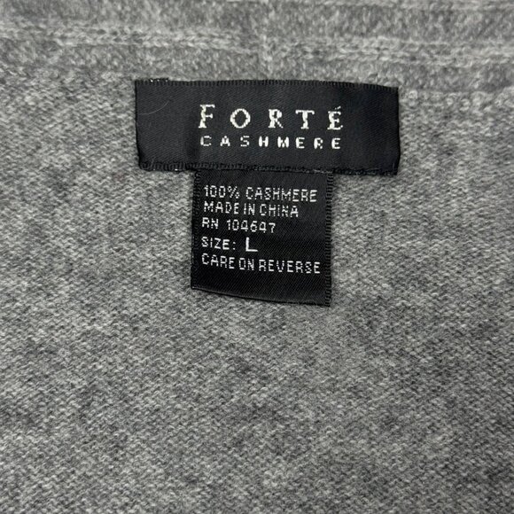 Forte Cashmere Open Front Cashmere Cardigan Sz.L Gray Quiet Luxury Cozy Longline - Picture 6 of 13